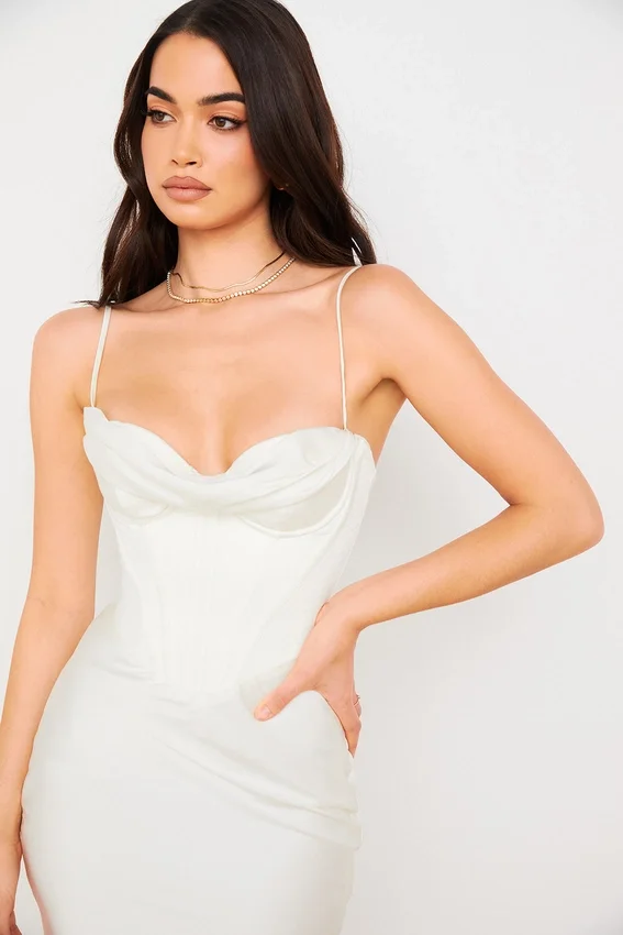 Myrna Ivory Corset Slip Dress Myrna Ivory Corset Slip Dress