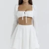 Nahla White Bow Mini Skirt Nahla White Bow Mini Skirt