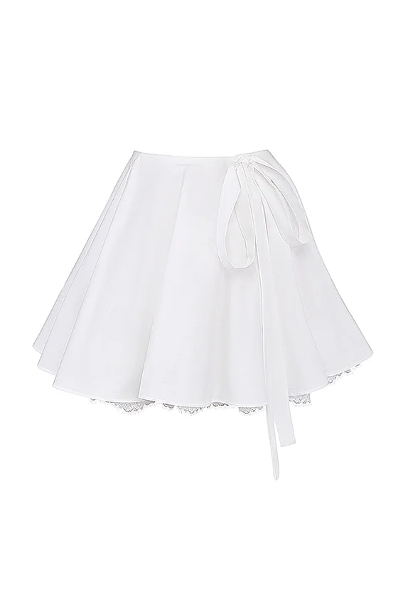 Nahla White Bow Mini Skirt Nahla White Bow Mini Skirt