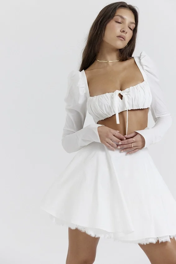 Nahla White Bow Mini Skirt Nahla White Bow Mini Skirt