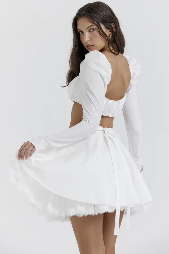 Nahla White Bow Mini Skirt Nahla White Bow Mini Skirt