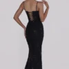 Naima Black Hand Beaded Embellished Corset Maxi Dress – Limited Edition