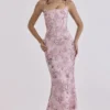 Naima Pink Hand Beaded Embellished Corset Maxi Dress – Limited Edition Naima Pink Hand Beaded Embellished Corset Maxi Dress – Limited Edition