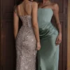 Naima Silver Embellished Beaded Corset Maxi Dress Naima Silver Embellished Beaded Corset Maxi Dress