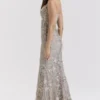Naima Silver Embellished Beaded Corset Maxi Dress Naima Silver Embellished Beaded Corset Maxi Dress