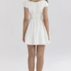 Nala White Cotton Gathered Mini Dress Nala White Cotton Gathered Mini Dress