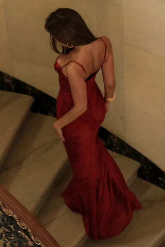 Nalani Deep Red Devoré Satin Maxi Gown – Limited Edition Nalani Deep Red Devoré Satin Maxi Gown – Limited Edition