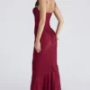 Nalani Deep Red Devoré Satin Maxi Gown – Limited Edition Nalani Deep Red Devoré Satin Maxi Gown – Limited Edition