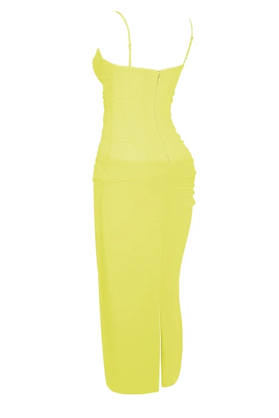 Nalini Acid Lime Corset Maxi Dress Nalini Acid Lime Corset Maxi Dress