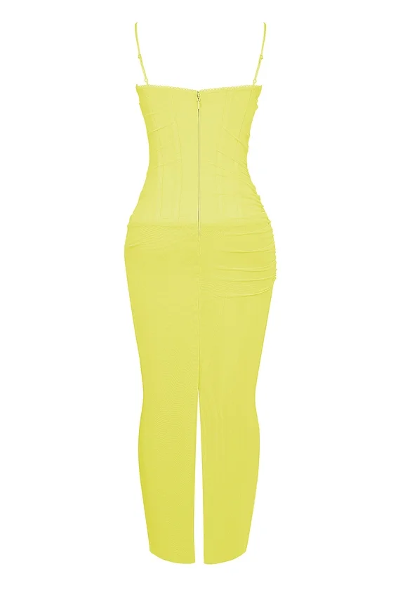Nalini Acid Lime Corset Maxi Dress Nalini Acid Lime Corset Maxi Dress