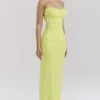 Nalini Acid Lime Corset Maxi Dress Nalini Acid Lime Corset Maxi Dress
