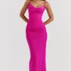 Nalini Fuchsia Stretch Mesh Maxi Dress Nalini Fuchsia Stretch Mesh Maxi Dress