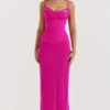 Nalini Fuchsia Stretch Mesh Maxi Dress Nalini Fuchsia Stretch Mesh Maxi Dress