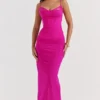 Nalini Fuchsia Stretch Mesh Maxi Dress Nalini Fuchsia Stretch Mesh Maxi Dress