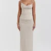 Nalini Sand Stretch Mesh Maxi Dress Nalini Sand Stretch Mesh Maxi Dress