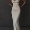 Nalini Sand Stretch Mesh Maxi Dress Nalini Sand Stretch Mesh Maxi Dress
