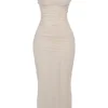 Nalini Sand Stretch Mesh Maxi Dress Nalini Sand Stretch Mesh Maxi Dress