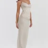 Nalini Sand Stretch Mesh Maxi Dress Nalini Sand Stretch Mesh Maxi Dress