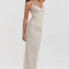 Nalini Sand Stretch Mesh Maxi Dress Nalini Sand Stretch Mesh Maxi Dress