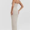 Nalini Sand Stretch Mesh Maxi Dress Nalini Sand Stretch Mesh Maxi Dress