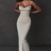 Nalini Sand Stretch Mesh Maxi Dress Nalini Sand Stretch Mesh Maxi Dress