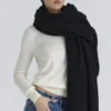 Nara Black Wool Oversized Textured Scarf Nara Black Wool Oversized Textured Scarf
