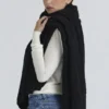 Nara Black Wool Oversized Textured Scarf Nara Black Wool Oversized Textured Scarf