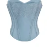 Nastassia Cool Blue Embellished Satin Corset Nastassia Cool Blue Embellished Satin Corset