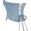 Nastassia Cool Blue Embellished Satin Corset Nastassia Cool Blue Embellished Satin Corset