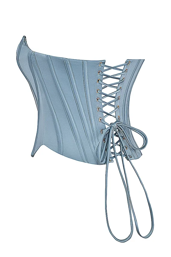 Nastassia Cool Blue Embellished Satin Corset Nastassia Cool Blue Embellished Satin Corset
