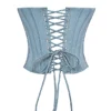 Nastassia Cool Blue Embellished Satin Corset Nastassia Cool Blue Embellished Satin Corset