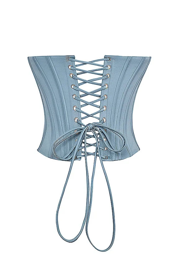 Nastassia Cool Blue Embellished Satin Corset Nastassia Cool Blue Embellished Satin Corset