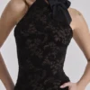Natalya Black Lace High Neck Top With Detachable Bow Natalya Black Lace High Neck Top With Detachable Bow