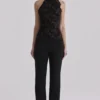 Natalya Black Lace High Neck Top With Detachable Bow Natalya Black Lace High Neck Top With Detachable Bow