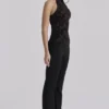 Natalya Black Lace High Neck Top With Detachable Bow Natalya Black Lace High Neck Top With Detachable Bow