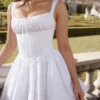Natassia White Cotton Mini Dress Natassia White Cotton Mini Dress