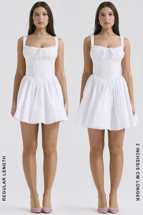 Natassia White Cotton Mini Dress Natassia White Cotton Mini Dress