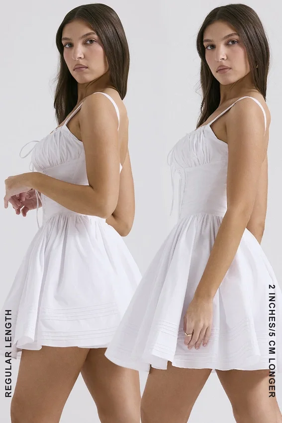 Natassia White Cotton Mini Dress Natassia White Cotton Mini Dress