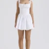 Natassia White Cotton Mini Dress Natassia White Cotton Mini Dress