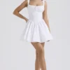 Natassia White Cotton Mini Dress Natassia White Cotton Mini Dress