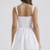 Natassia White Cotton Mini Dress Natassia White Cotton Mini Dress