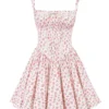 Natassia White Rosebud Print Cotton Mini Dress Natassia White Rosebud Print Cotton Mini Dress