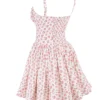 Natassia White Rosebud Print Cotton Mini Dress Natassia White Rosebud Print Cotton Mini Dress