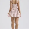 Natassia White Rosebud Print Cotton Mini Dress Natassia White Rosebud Print Cotton Mini Dress