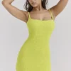 Neri Acid Lime Textured Cotton Knit Mini Dress Neri Acid Lime Textured Cotton Knit Mini Dress