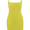 Neri Acid Lime Textured Cotton Knit Mini Dress Neri Acid Lime Textured Cotton Knit Mini Dress