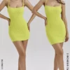 Neri Acid Lime Textured Cotton Knit Mini Dress Neri Acid Lime Textured Cotton Knit Mini Dress