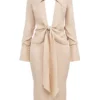 Nevaeh Almond Plunge Shirt Midi Dress Nevaeh Almond Plunge Shirt Midi Dress