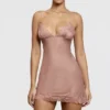 Nia Rose Pink Satin & Lace Slip Dress Nia Rose Pink Satin & Lace Slip Dress