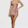 Nia Rose Pink Satin & Lace Slip Dress Nia Rose Pink Satin & Lace Slip Dress